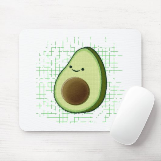 Niedlicher Cartoon Avocado im Hintergrund Mousepad (Mit Mouse)