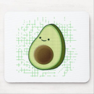 Niedlicher Cartoon Avocado im Hintergrund Mousepad