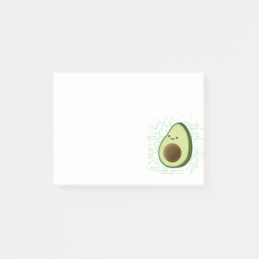 Niedlicher Cartoon Avocado im Hintergrund Post-it Klebezettel (Vorderseite)