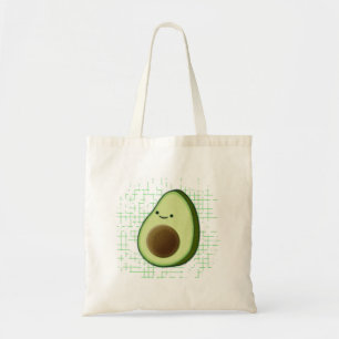 Niedlicher Cartoon Avocado im Hintergrund Tragetasche
