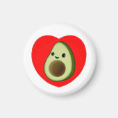Niedlicher Cartoon Avocado im Roten Herzen Magnet (Vorne)