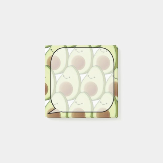 Niedlicher Cartoon Avocado Muster Custom Post-it Klebezettel (Vorderseite)