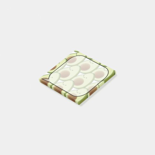 Niedlicher Cartoon Avocado Muster Custom Post-it Klebezettel (angewinkelt)