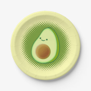 Niedlicher Cartoon Avocado Pappteller