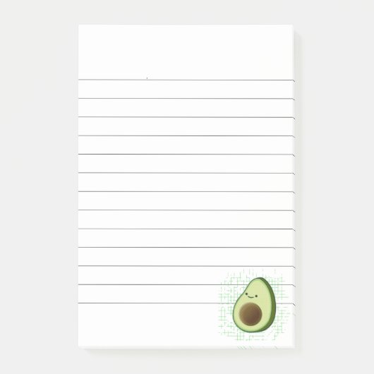 Niedlicher Cartoon Avocado Unruhestifter Hintergru Post-it Klebezettel (Vorderseite)