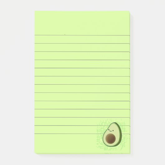 Niedlicher Cartoon Avocado Unruhestifter Hintergru Post-it Klebezettel (Vorderseite)