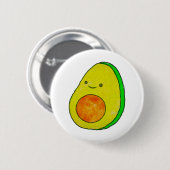 Niedlicher Cartoon Avocado Wasserfarbe Button (Vorne & Hinten)
