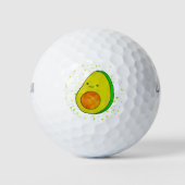 Niedlicher Cartoon Avocado Wasserfarbe Golfball (Vorderseite)
