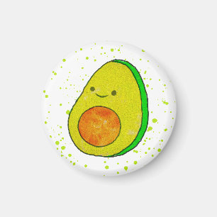 Niedlicher Cartoon Avocado Wasserfarbe Magnet