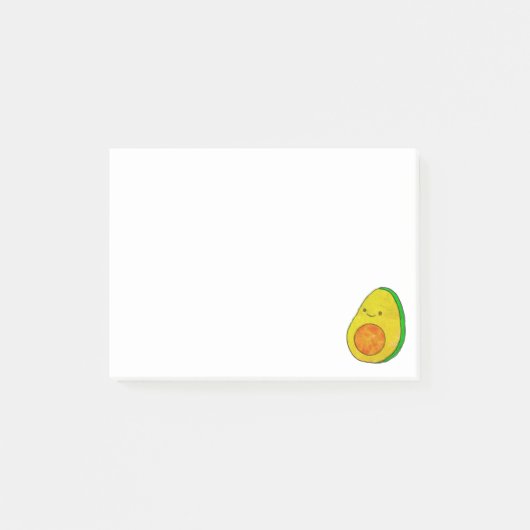 Niedlicher Cartoon Avocado Wasserfarbe Post-it Klebezettel (Vorderseite)