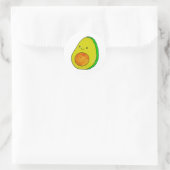 Niedlicher Cartoon Avocado Wasserfarbe Runder Aufkleber (Tasche)