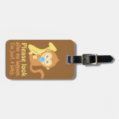 Niedlicher Cartoon-Baby-Affe mit Banane Gepäckanhänger (Vorderseite horizontal)