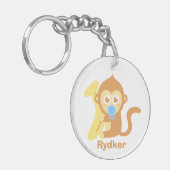 Niedlicher Cartoon-Baby-Affe mit Banane Schlüsselanhänger (Vorderseite links)