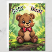 Niedlicher Cartoon Baby Bear in Woods (Vorne/Hinten)