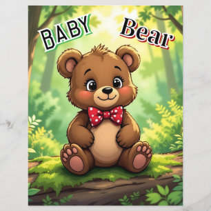 Niedlicher Cartoon Baby Bear in Woods