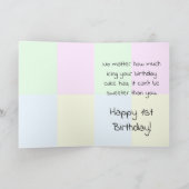 Niedlicher Cartoon Baby Boy 1. Geburtstag Karte (Innenseite)