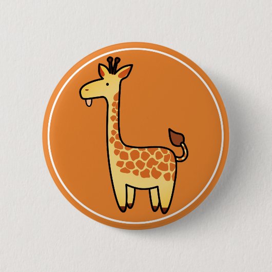 Niedlicher Cartoon Baby Giraffe Button (Vorderseite)