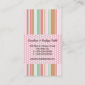 Niedlicher Cartoon Baby Girl in rosa Pram Moderne Visitenkarte (Rückseite)