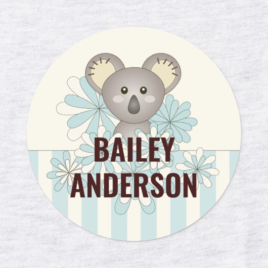 Niedlicher Cartoon Baby Koala Kinder Kleidung Etiketten (Design 1)