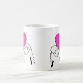 Niedlicher Cartoon Baby Lambs Rosa Herz Kaffeetasse (Mittel)