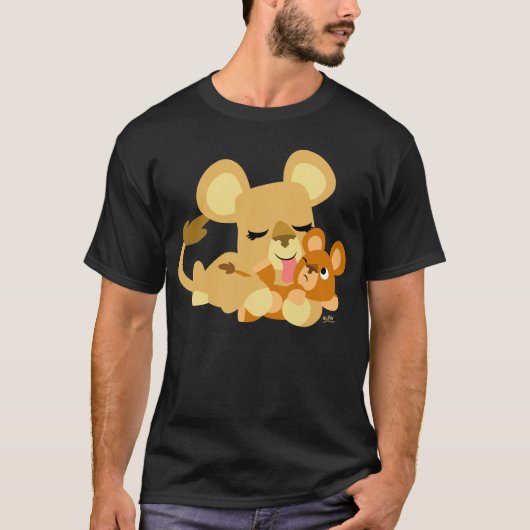 Niedlicher Cartoon Baby Lion's Bath T - Shirt (Vorderseite)