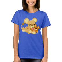 Niedlicher Cartoon Baby Lion's Bath Women T - Shir
