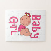 Niedlicher Cartoon-Baby-Mädchen-Text im hellen Puzzle (Horizontal)