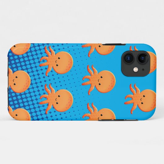 Niedlicher Cartoon Baby Octopus Case-Mate iPhone Hülle (Rückseite (Horizontal))