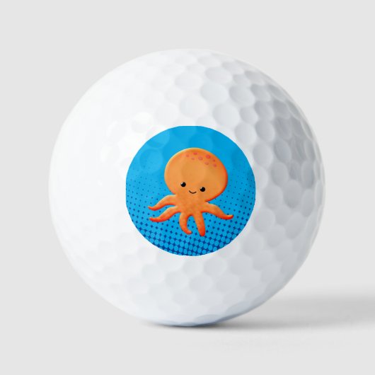 Niedlicher Cartoon Baby Octopus Golfball (Vorderseite)