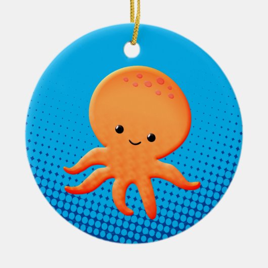 Niedlicher Cartoon Baby Octopus Keramik Ornament (Vorne)