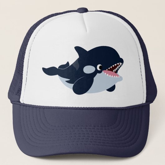 Niedlicher Cartoon Baby Orca Trucker Hat Truckerkappe (Vorderseite)