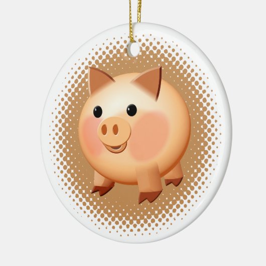 Niedlicher Cartoon Baby Pig Keramik Ornament (Links)