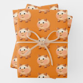 Niedlicher Cartoon Baby Pig Muster Geschenkpapier Set (Beispiel)