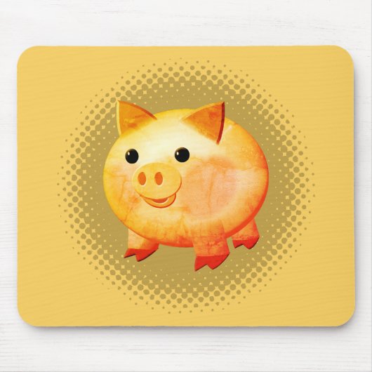 Niedlicher Cartoon Baby Pig Painting Mousepad (Vorne)