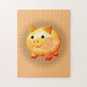 Niedlicher Cartoon Baby Pig Painting Puzzle
