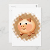Niedlicher Cartoon Baby Pig Postkarte (Vorne/Hinten)