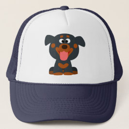 Niedlicher Cartoon Baby Rottweiler Hat Truckerkappe