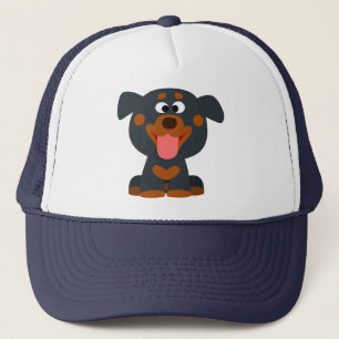 Niedlicher Cartoon Baby Rottweiler Hat Truckerkappe