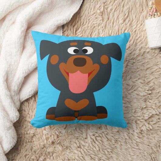 Niedlicher Cartoon Baby Rottweiler Mojo Kissen (Decke)