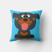 Niedlicher Cartoon Baby Rottweiler Mojo Kissen (Rückseite)