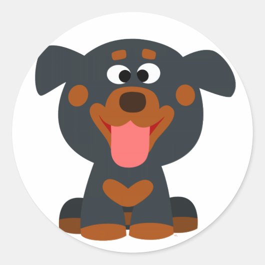 Niedlicher Cartoon Baby Rottweiler Sticker (Vorderseite)
