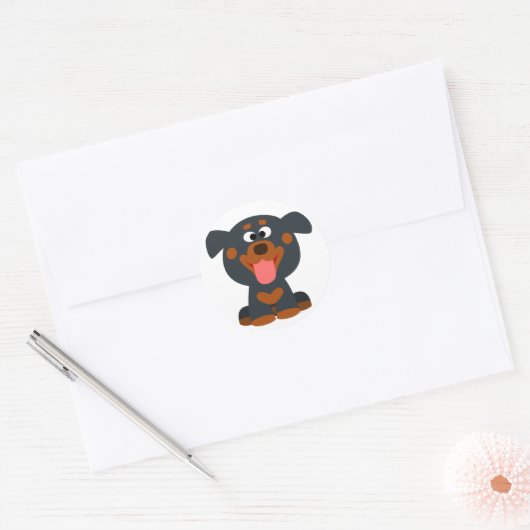 Niedlicher Cartoon Baby Rottweiler Sticker (Umschlag)