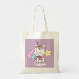 Niedlicher Cartoon Baby Unicorn und Regenbogen Tragetasche