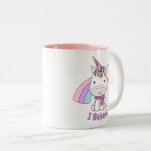 Niedlicher Cartoon Baby Unicorn und Regenbogen Zweifarbige Tasse (VorderseiteRechts)