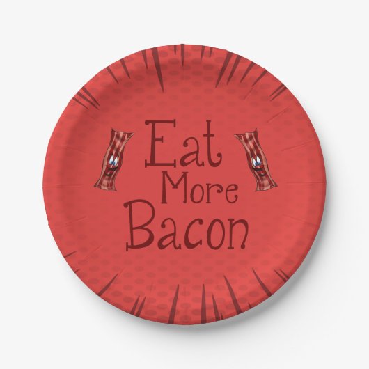 Niedlicher Cartoon Bacon Plate Pappteller (Vorderseite)