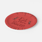 Niedlicher Cartoon Bacon Plate Pappteller (Schrägansicht)