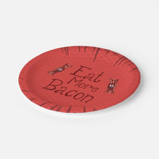 Niedlicher Cartoon Bacon Plate Pappteller (Schrägansicht)