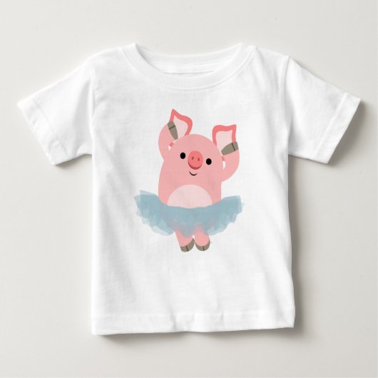 Niedlicher Cartoon Ballerina Pig Baby T - Shirt (Vorderseite)