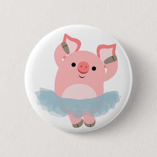 Niedlicher Cartoon Ballerina Pig Button Abzeichen (Vorderseite)