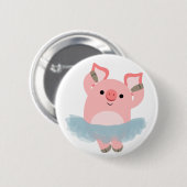 Niedlicher Cartoon Ballerina Pig Button Abzeichen (Vorne & Hinten)